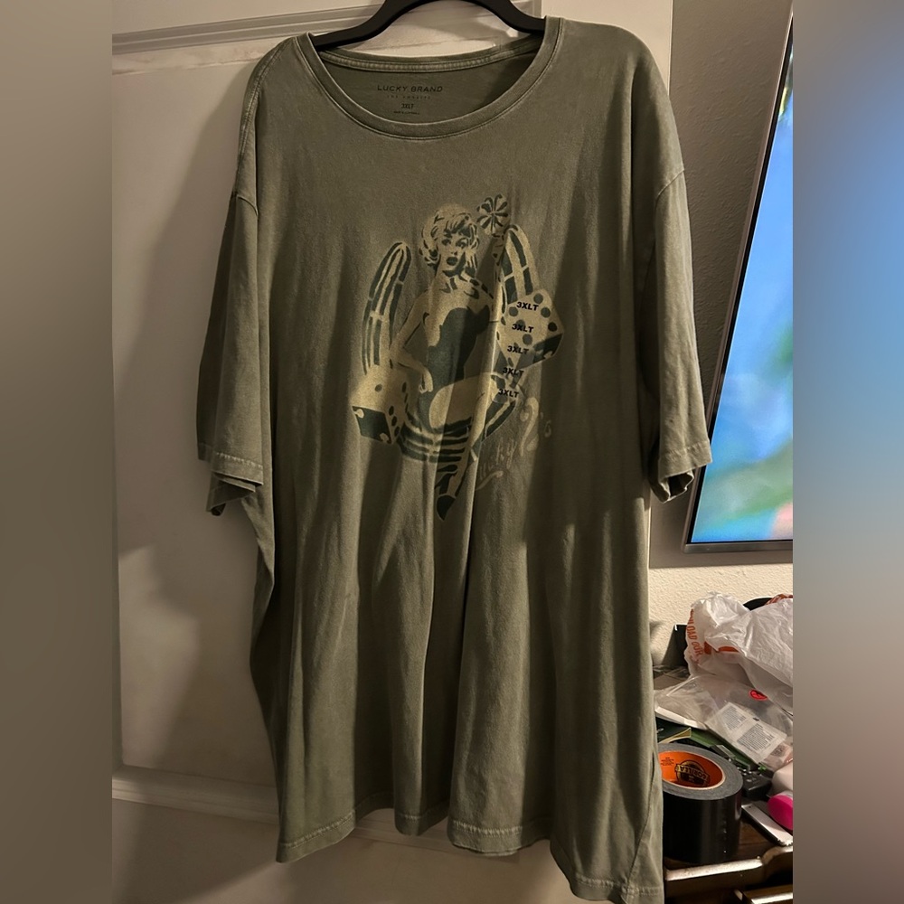 Mens Olive Green Lucky Brand Shirt